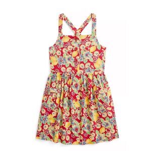Polo Ralph Lauren NWT Girls Classic Portifino Lemon-Floral Slub Dress Multicolor
